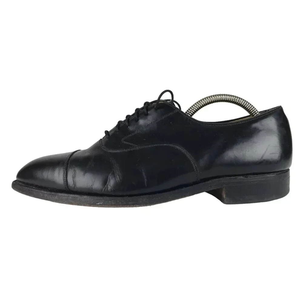 Johnston & Murphy Mens Black Flynch 56854 Cap‎ Toe Oxford Dress Shoes Size US 9